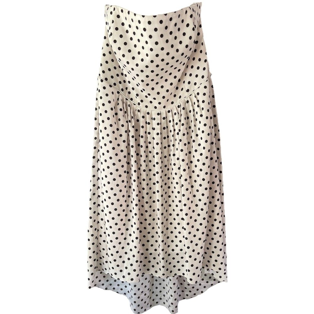 WHITE HOUSE BLACK MARKET Women’s Size 14 Polka Dot Hi -Low Strapless Dress *READ